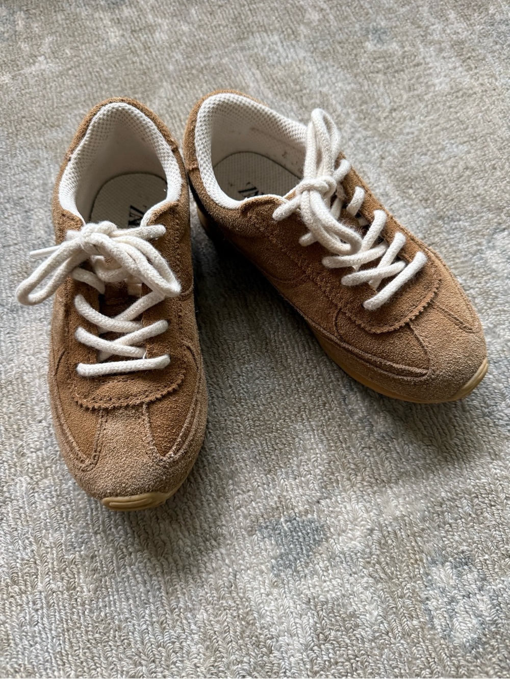 Kids Brown Suede Lace-Up Sneakers from ZARA (Gently used) Size 11.5